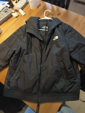 The North Face Woman's Black Puffer Jacket with Hood